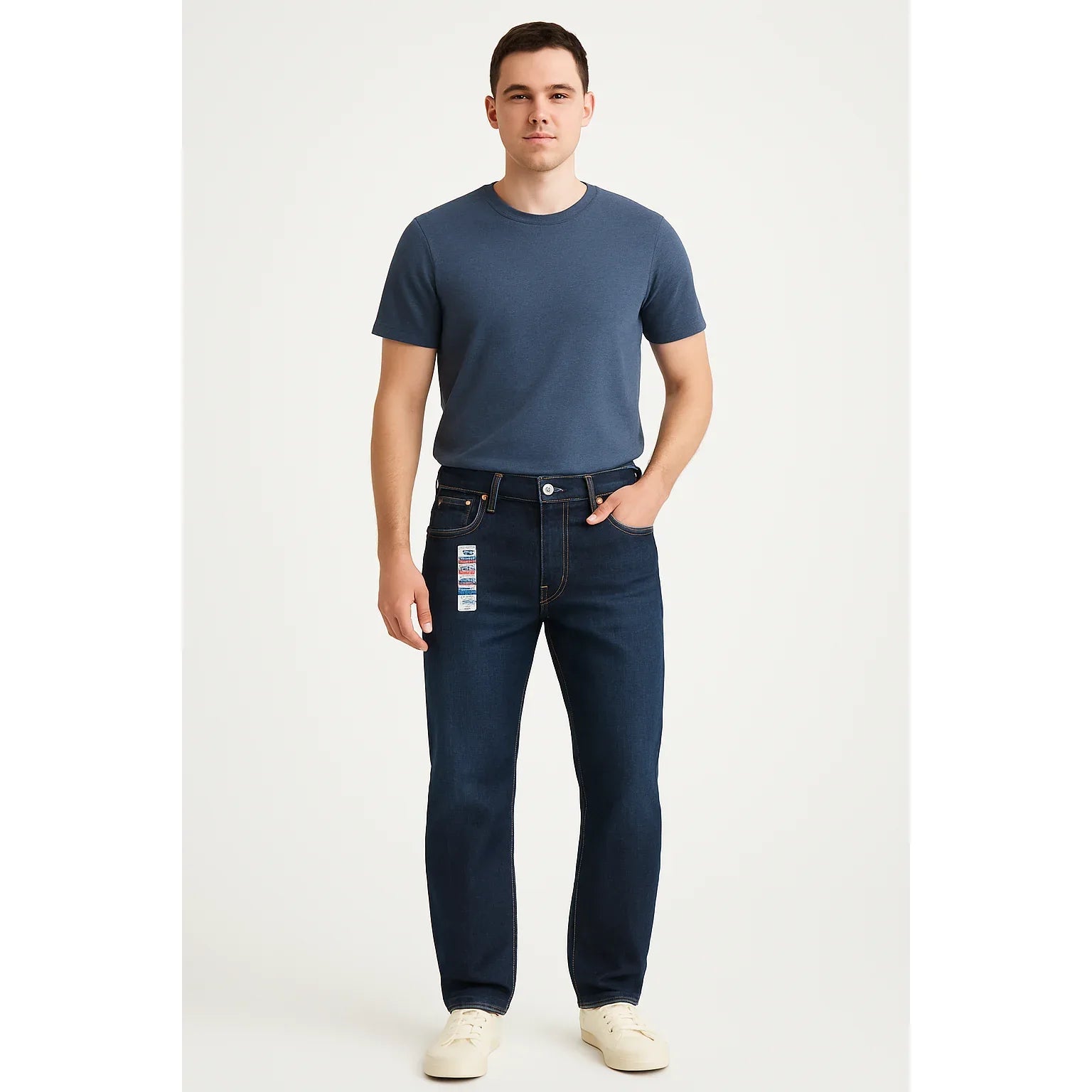 Levi's Men's 505 Regular Fit Dark Indigo Jeans, Classic Straight Leg Comfort - Gomix Brands Outlet